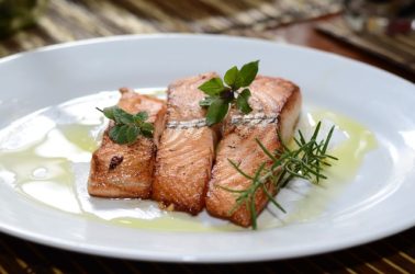 Try a delicious salmon at The Brewster Fish House!