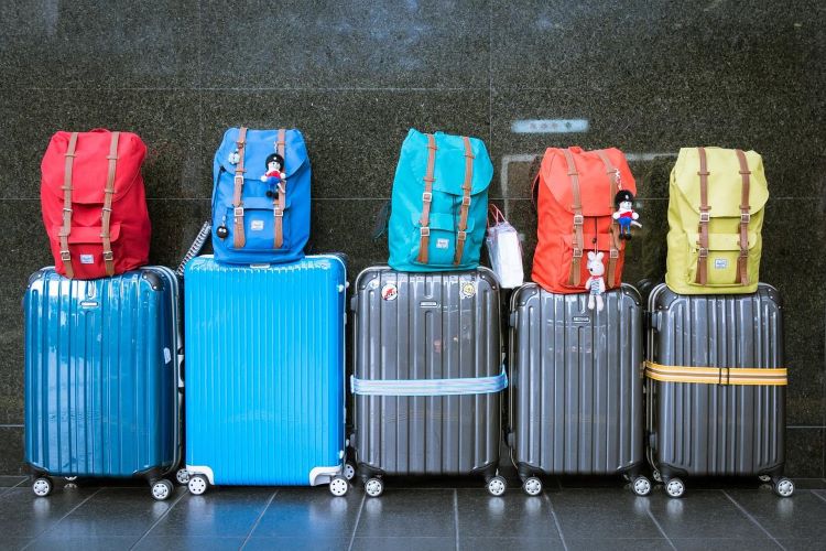 Lined up Luggage